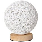 Lampe de chevet sphrique led 15 cm en rotin avec prise usb ? veilleuse d'ambiance 3 couleurs avec variateur, ...