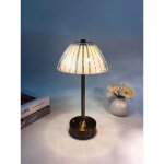 Lampe de chevet, lampe de table en cristal tricolore, intensit� lumineuse r�glable en continu, veilleuse ...
