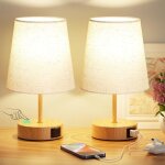 Lampe de chevet tactile lot de 2 avec ports de charge usb - c + a, intensit� variable � 3 voies, abat ...