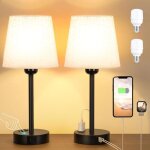 Lampe de chevet tactile avec ports usb - a + c + ac, lot de 2 lampes de table, variateur 3 positions, ...