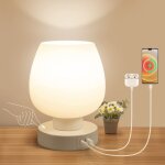 Lampe de chevet tactile, lampe de table filaire compacte avec ports de charge usb - a + c, variateur ...