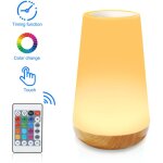 Lampe de chevet veilleuse led lampe d'ambiance chambre lampe nuit tactile avec 13 couleurs rgb, rechargeable ...