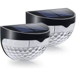 Lampes de cl�ture solaires, lumi�res de terrasse, �clairage ext�rieur �tanche, lumi�re chaude 2 pi�ces ...