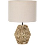 Lampe � poser en corde tress�e naturel et abat - jour lin (h40cm)