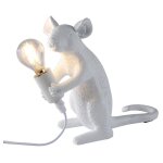 Lampe � poser design souris en r�sine  stuart  - blanc