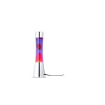 Jamais utilis] lampe fisura lt0496  lave avec base chrome, liquide violet et lave rouge
