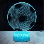Lampe de football 3d led veilleuse avec t�l�commande, 7 couleurs s�lectionnables interrupteur tactile ...