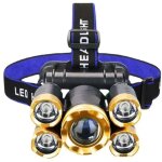 Lampe frontale 5 led plastique haute luminosit rechargeable 4 modes 90 rglable lampe frontale avec ...