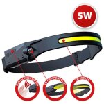 Lampe frontale led rechargeable 2 en 1 avec dtecteur de mouvement