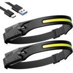 Lampe frontale led rechargeable, 2pcs torches frontales de course �tanches, lampe frontale avec fonction ...