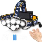 Lampe frontale led rechargeable, 8 led super lumineuses, tanche ipx5, lgre, parfaite pour le camping, ...