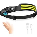Lampe frontale led rechargeable avec d�tecteur de mouvement, �clairage � 230�, convient aux enfants, ...