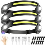 Lampe frontale led ultra puissante, 3pcs lampe frontale rechargeable 6 mods l�g�re et ultra - lumineuse ...