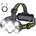 Lampe frontale rechargeable - 2022 am�lior�e 22000 lumen 10 led 10 modes super brillante lumineux lampe ...