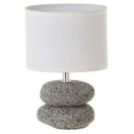 Lampe galet gris en c�ramique 24 cm