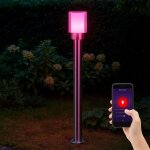 Lampes de jardin extrieur lampe d'extrieur argente lampadaire clairage de chemin, tlcommande dimmable, ...