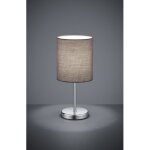 Lampe � poser jerry chrome abat - jour gris �13 cm trio lighting