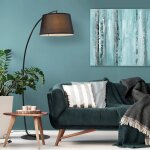 Lampe lampadaire  arc salon courbe - lampe arceau moderne en mtal - lampadaire sur pied mtal lin ...