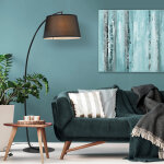 Lampe lampadaire � arc salon courb�e - lampe arceau moderne en m�tal - lampadaire sur pied m�tal lin ...