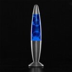 Lampe lave - cellustop - fus�e - aluminium et verre - 35 cm - 2 ampoules halog�nes incluses