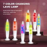 Lampe � lave fus�e - cellustop - lampe magma - 2 ampoules r39 - verre robuste - 34 cm bleu