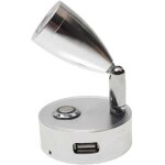 Lampe de lecture avec interrupteur tactile marche / arr�t et support usb. 5 v / 2 a, convient aux caravanes, ...