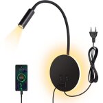 Lampe de lecture led col de cygne 3w + 8w lampe murale lampe de lit luminaire murale avec interrupteur ...