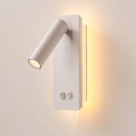 Lampe de lecture murale led lampes de t�te de lit de chevet avec deux interrupteurs s�par�s / bras r�glable ...