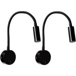 Lampe de lecture murale noire piece 3w, applique murale � col flexible et r�glable, lampe de bureau en ...