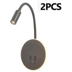 Lampe de lecture murale avec port de charge usb et interrupteur ind�pendant, applique murale led col ...