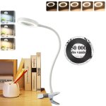 Lampe de lecture pince de livre avec une loupe 5x, 10 niveaux de luminosité x 3 modes de couleur, blanc ... Lampe de lecture pince de livre avec une loupe 5x, 10 niveaux de luminosité x 3 modes de couleur, blanc ...