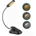 Lampe de lecture, teampd 9 leds liseuse lampe clip usb rechargeable, 360�cou flexible, 3 temp�rature ...