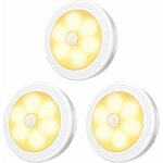 Lampes led pour armoire / armoire, 3 pices, veilleuse, dtecteur de mouvement led avec base magntique ...