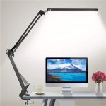 Lampe led de bureau et de lecture avec usb, bras oscillant et pince,  intensit variable et 3 modes ...