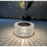Lampe led en cristal, lampe de table en cristal diamant 3 couleurs changement de couleur contr�le tactile ...