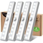 Lampe led detecteur mouvement pile interieur, 4 paquet lumiere placard dressing sans fil eclairage reglette ...