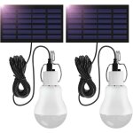 Lampe led ext�rieure � suspendre 3w avec c�ble 3, 45m, lanterne portable avec panneau solaire, ampoule ...