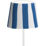 Lampe led poldina lido rayures bleues rechargeable ip65 ext�rieur, dimmable avec autonomie jusqu'� 12 ...