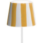 Lampe led poldina lido rayures jaunes rechargeable ip65 ext�rieur, dimmable avec autonomie jusqu'� 12 ...