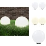 Lampe � led sous forme de boule 2 pcs sph�rique 30 cm pmma - lampes de jardin - luminaires exterieurs ...