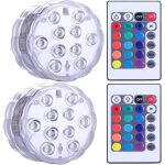 Lampes led submersibles tanches pour jacuzzi, spa, bassin, lumires led sous - marines avec 2 tlcommandes ...