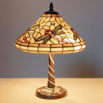 Lampe � poser libellule mosa�que en verre et m�tal 43x30cm