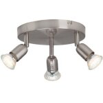 Lampe loona led spot rond triple fer 3x led - par51, gu10, 3w lampes � r�flecteur led incluses, (250lm, ...