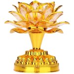 Feiyue - lampe lotus, lampe bouddhiste led lotus, lampe led lotus lampe bouddha maison lampe dore avec ...