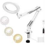 Lampe loupe 72led, 5x loupe de daylight bureau avec pince métal modes 3 couleurs dimmable pour réparation ... Lampe loupe 72led, 5x loupe de daylight bureau avec pince métal modes 3 couleurs dimmable pour réparation ...