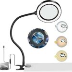 Lampe loupe 8x avec 72 led en 3 couleurs et 10 luminosit�s r�glables loupe sur pied, pour lire les journaux, ...