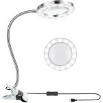 Lampe loupe  led avec pince, 8x lampe loupe eclairante 360  avec pince en mtal alimente par usb for ...