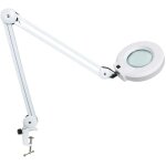 Lampe loupe led , lampe de travail , avec lentille en verre 105 mm 5 dioptries , pince mtallique , bras ...