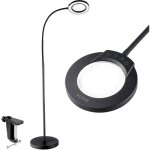 Lampe loupe sur pied, loupe de lecture 5x avec eclairage, reglable en hauteur, col de cygne flexible, ...