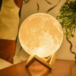 Lampe de lune 3d - dimmable tactile rechargeable usb, pour enfants et proches, cadeau d'anniversaire ...